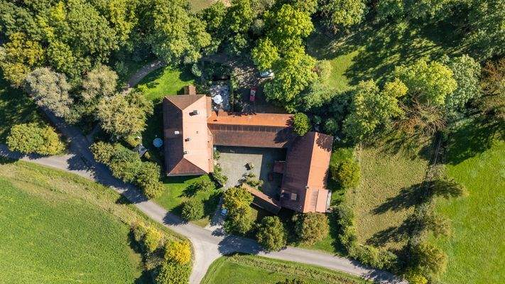 Vogelperspektive Mühlenanwesen