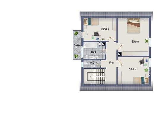 Grundriss DG visualisiert