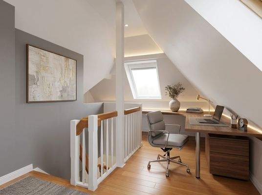 Kleine Büroeck im Dachgeschoss