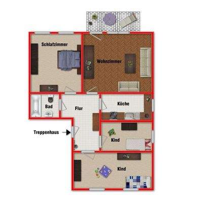 visualisierter Grundriss