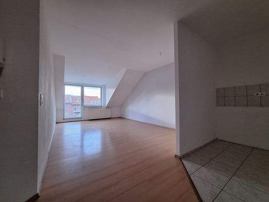 Küche mit Wohnzimmer