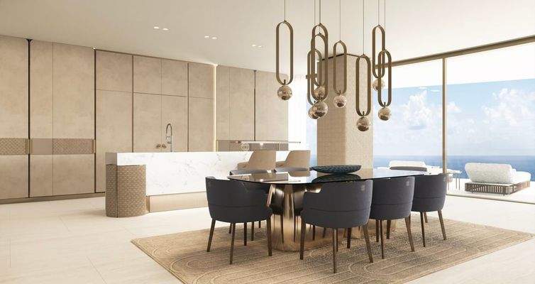 Offener Essbereich mit moderner Küche 