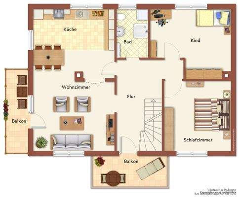 Zweifamilienhaus - Wohnung Obergeschoss