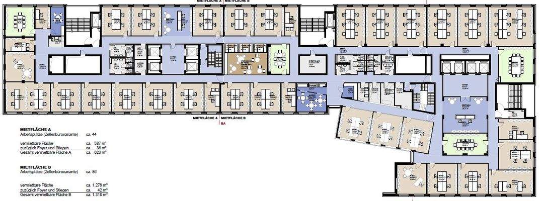 Variante Zellenbüros Raster Bestand