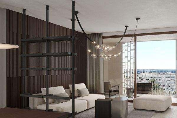 Wohnbereich mit Hafenblick