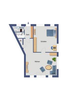 Grundriss Wohnen