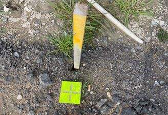 Grenzsteine liegen schon