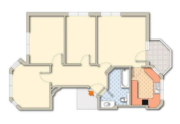 Grundriss Whg. 2, unmöbliert