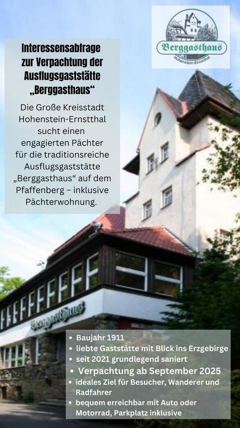 Hohenstein-Ernstthal Gastronomie, Pacht, Gaststätten