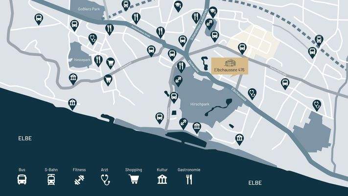 Lageplan mit Entfernungen