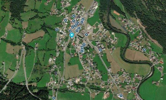 Luftbild Winklern im Mölltal mit Kauf-Objekt im Zentrum