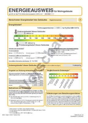 Energieausweis - Ausschnitt