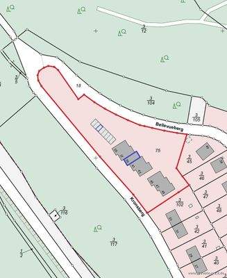 Flurkarte Haus und Garage (blau umrandet)