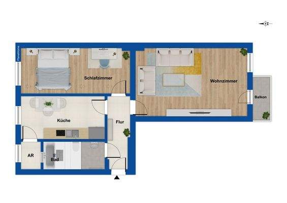 Grundriss Wohnung - 1. OG