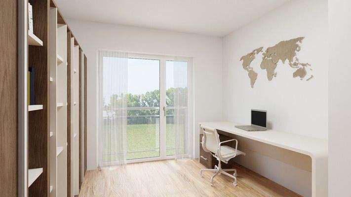 Visualisierung Whg 8 Büro Fenster