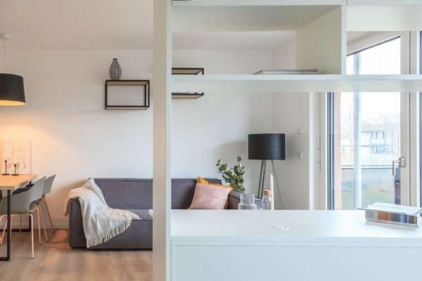 Beispielwohnung: Blick auf den Balkon
