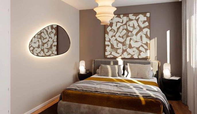 Helles und komfortables Schlafzimmer