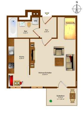 1-Zimmer-Eigentumswohnung