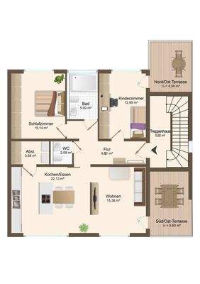 3-Zimmer-Wohnung mit Garten im 1.OG