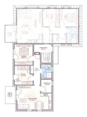 Grundriss / 3-Zimmer-Wohnung im OG
