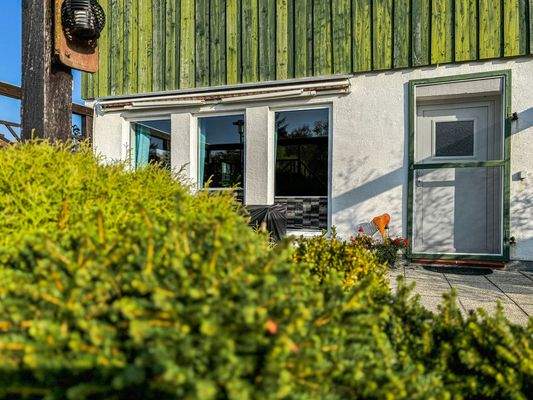 Der Zugang zur Küche von draußen