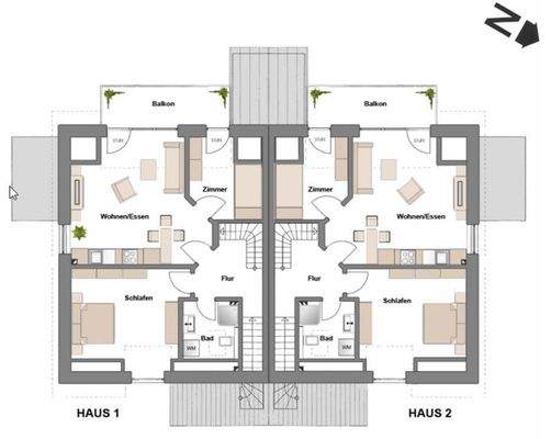 Grundriss Wohnung 2+4