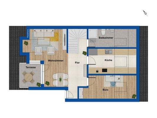 Grundriss obere Wohnebene