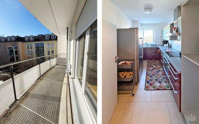 Südwest Balkon/separate Küche