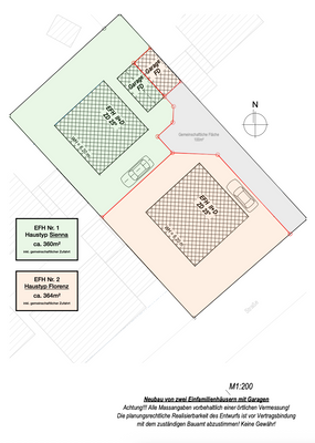 Grundstücksplanung EFH Sienna + EFH Florenz_Wolfratshausen