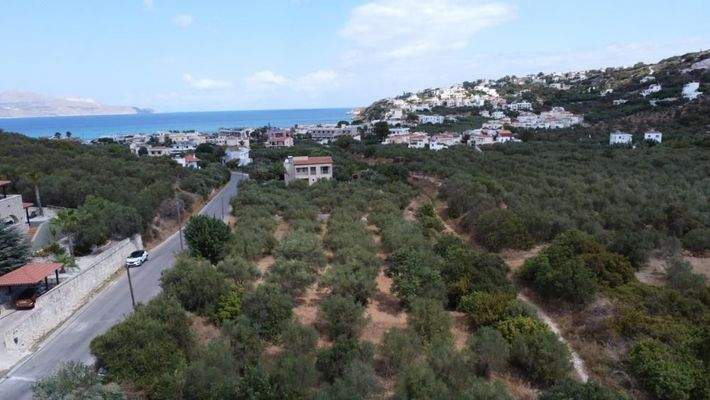 Kreta, Almyrida: Schönes Grundstück mit Baugenehmigung zu verkaufen