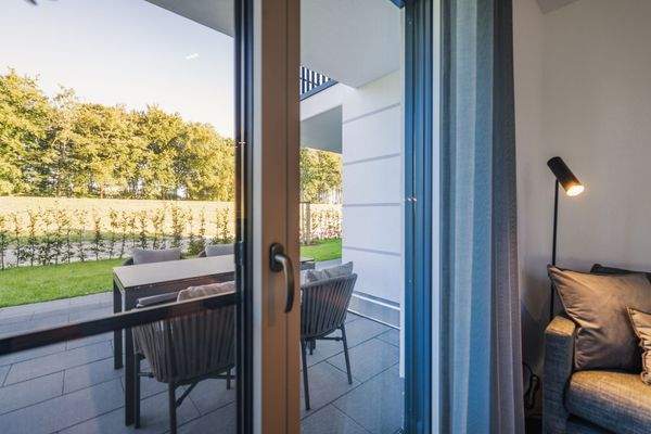 Musterwohnung Terrasse Meerseite Erdgeschoss