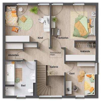 Stadtvilla 145 Grundriss OG mit Ankleide