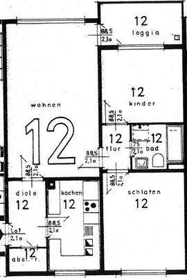 Grundriss Wohnung WE 12