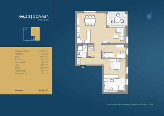 Grundriss der Wohnung 207