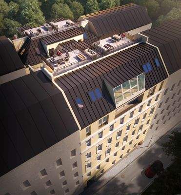 Dachansicht straßenseitig (Rendering)