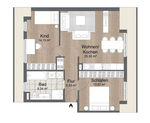Grundriss der Wohnung