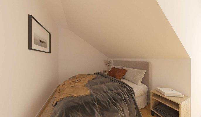 Ein gemütliches Schlafzimmer sorgt für beste Erhol