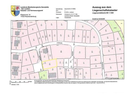 Liegenschaftskarte Parzelle 22