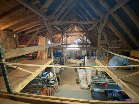 Blick in die Scheune vom Zwischenboden