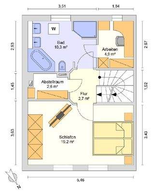 Grundriss Obergeschoss