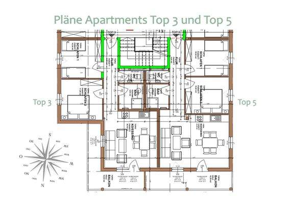 Apartmentpläne Top 3 u. Top 5