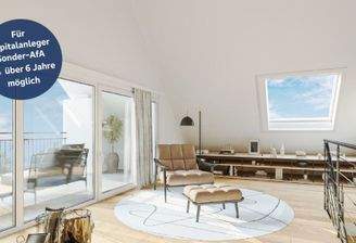 unverbindliche Visualisierung für die Galerie mit Zugang zur Dachterrasse