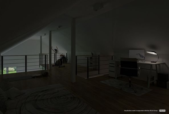 Obere Etage ohne Dachfenster