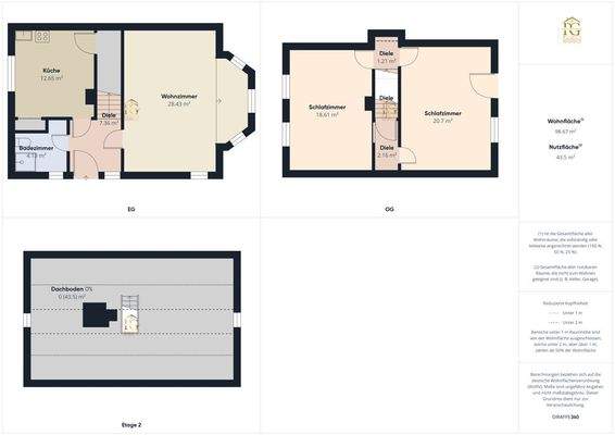 Gesamtgrundriss zzgl. 1,93 m2 Balkon als Wfl.nach WoFLVCAM01934G0-PR0325-BUILD01