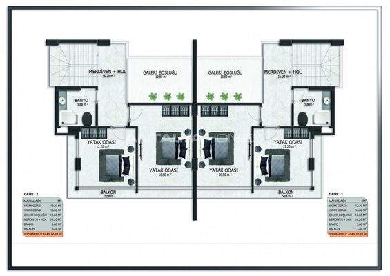 New Triplex Houses with Private Pool in Alanya