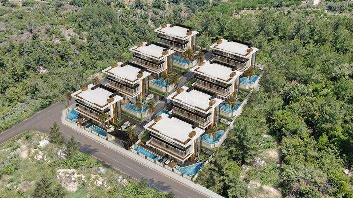 New Triplex Houses with Private Pool in Alanya