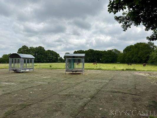 Offenstalltrakt mit angrenzendem Weideland