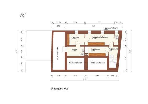 Modernes 1FH, UG Grundriss