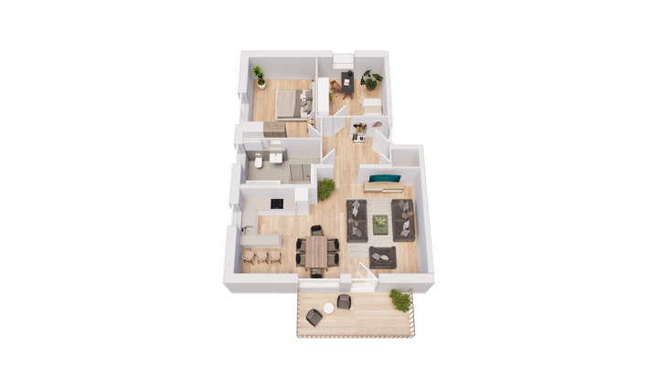 Wohnung 4 3D Grundriss