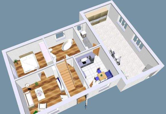 3D Grundriss Erdgeschoss